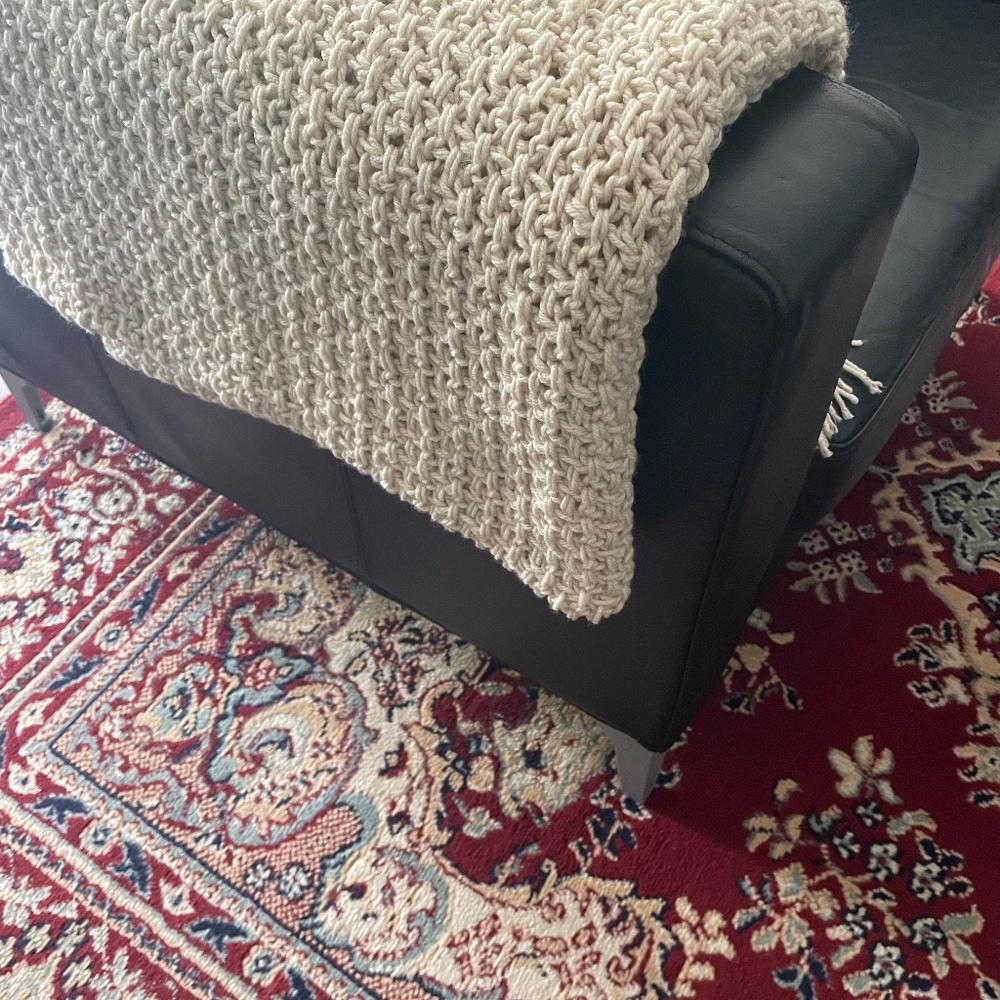 Handmade knitted throw blanket | 40" x 55"